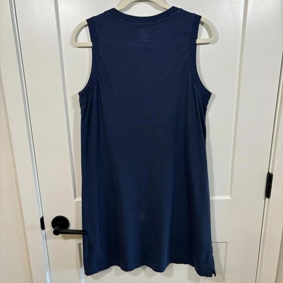 Pact Organic Cotton Sleeveless A-Line Mini Dress Blue V Neckline Beachy-medium - Picture 6 of 8